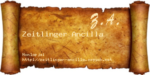 Zeitlinger Ancilla névjegykártya